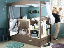 Mueble para la habitación del bebé con cuna